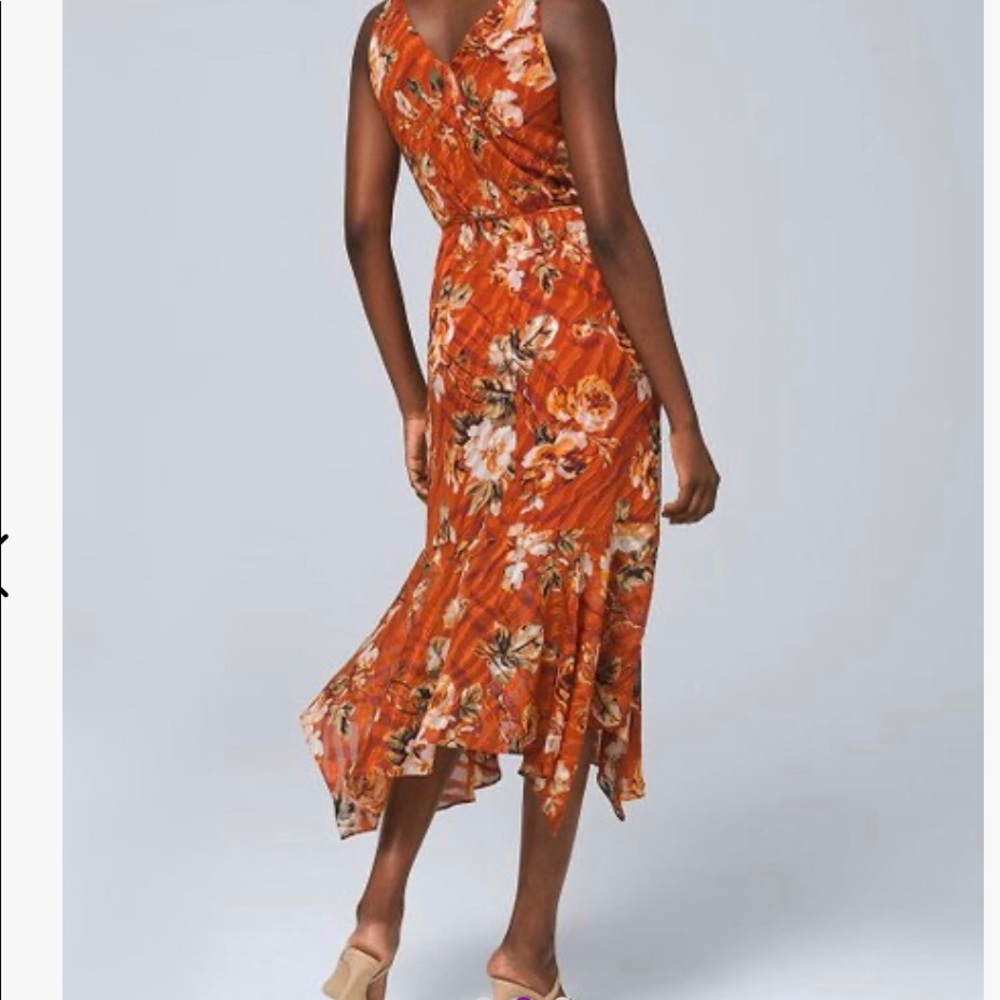 Floral Orange Midi Dress - Picture 2 of 6